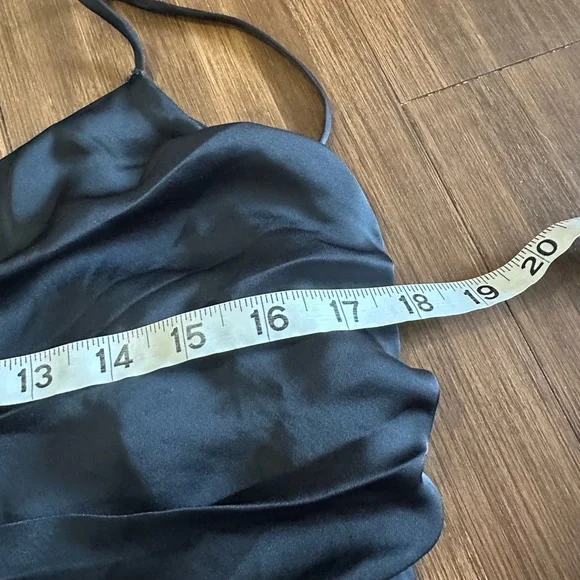 Ramy Brook Black Satin Ezra Jumpsuit size 8 wide leg designer classic piece - Picture 8 of 12